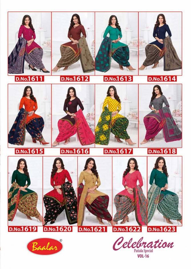 Baalar Celebration Patiala Special Vol 16 Regular Wear Wholesale Printed Cotton Dress Material